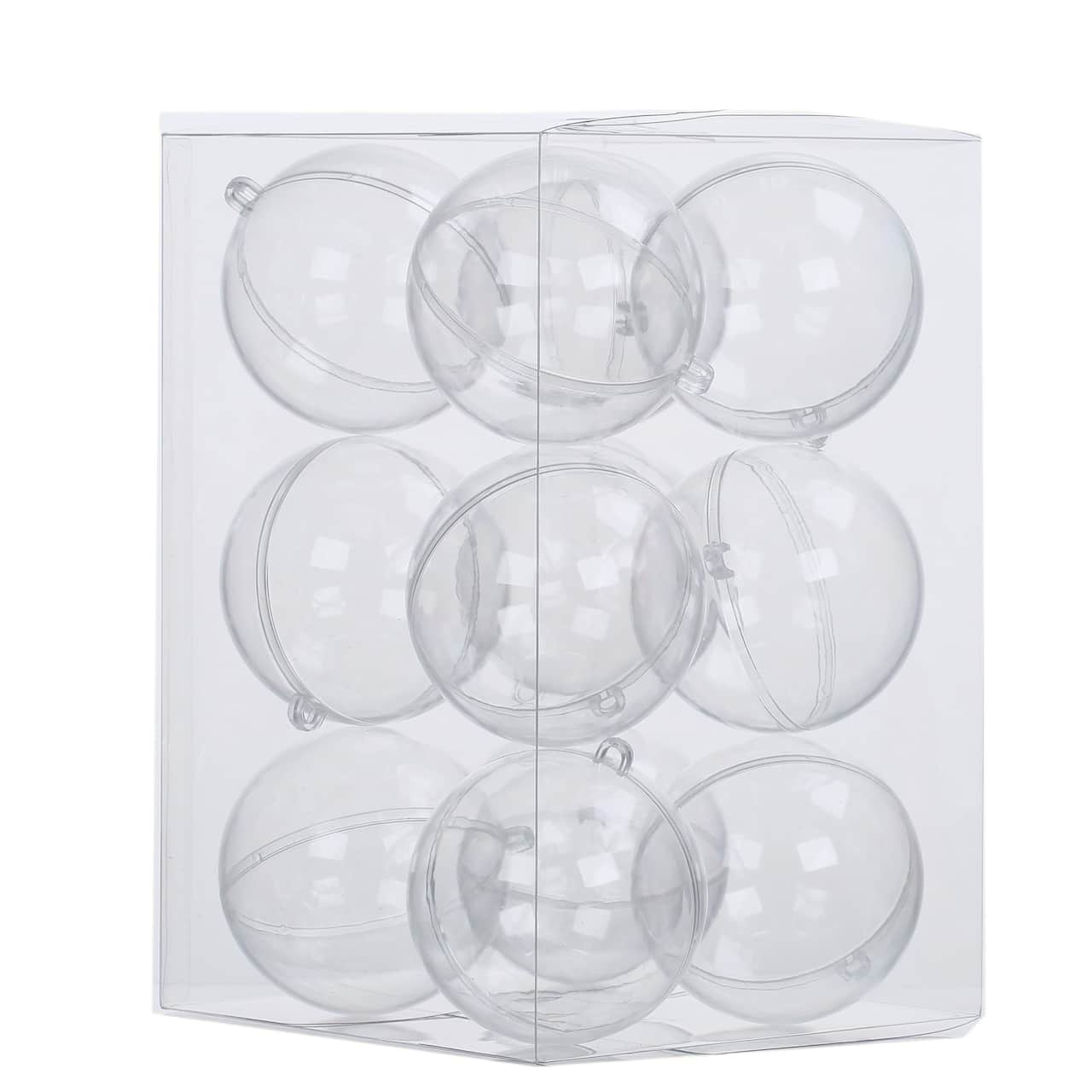 3.5" DIY Clear Plastic Snap Ball Ornaments, 12ct. by Make Market®